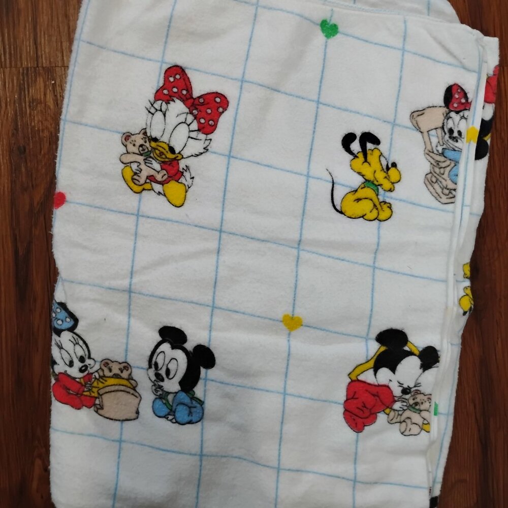 Vintage Dundee Disney Mickey Mouse Baby Bedding Receiving Blanket